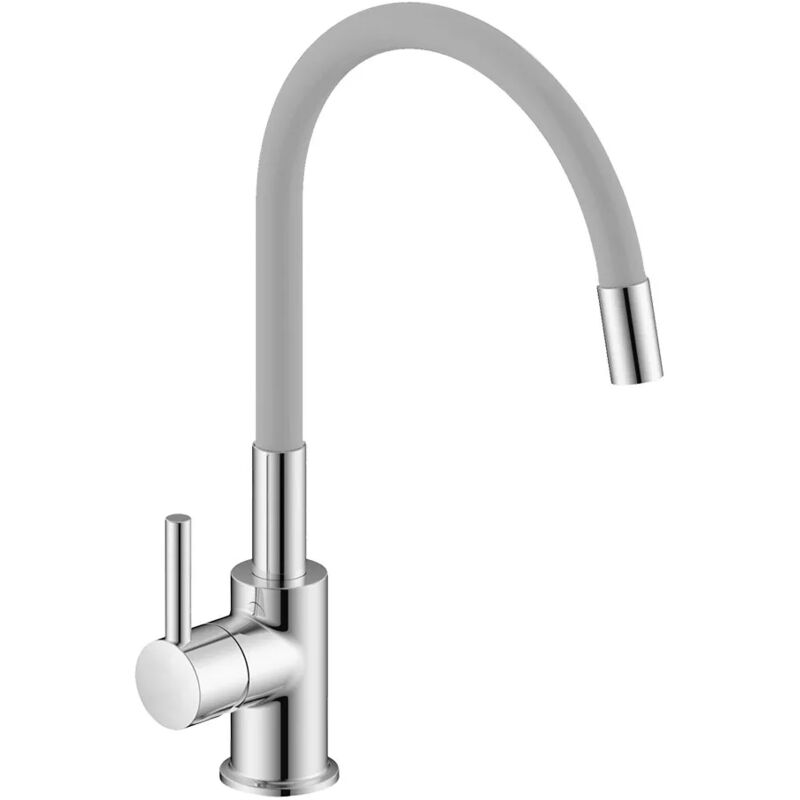 foto del prodotto inbagno miscelatore cucina lavello e lavanderia grigio canna alta orientabile snodata snake