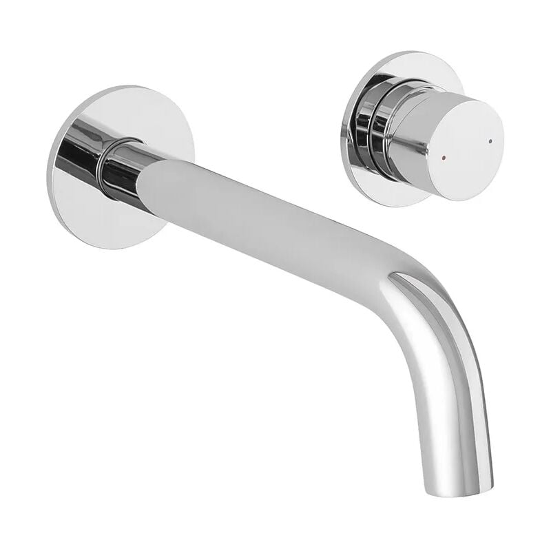 foto del prodotto inbagno miscelatore lavabo a muro cromo senza leva in acciaio inox gemini