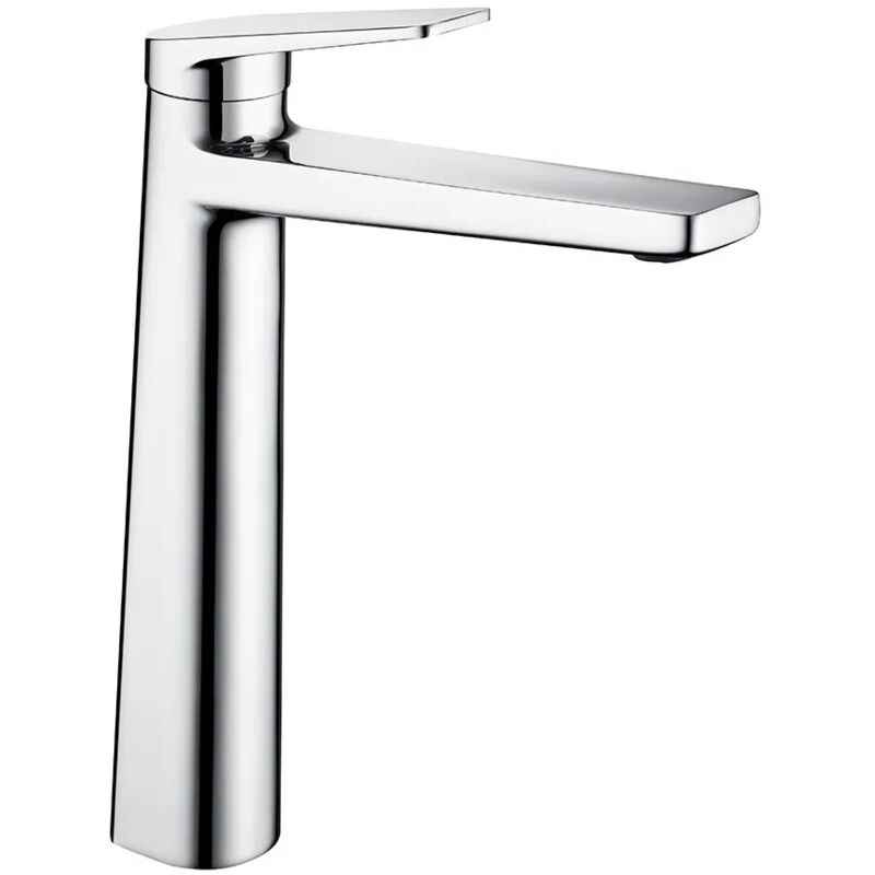 foto del prodotto inbagno miscelatore lavabo alto in ottone cromo con sottile leva monocomando nemes