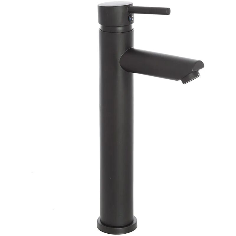 foto del prodotto inbagno miscelatore lavabo alto nero opaco con piletta click clack york
