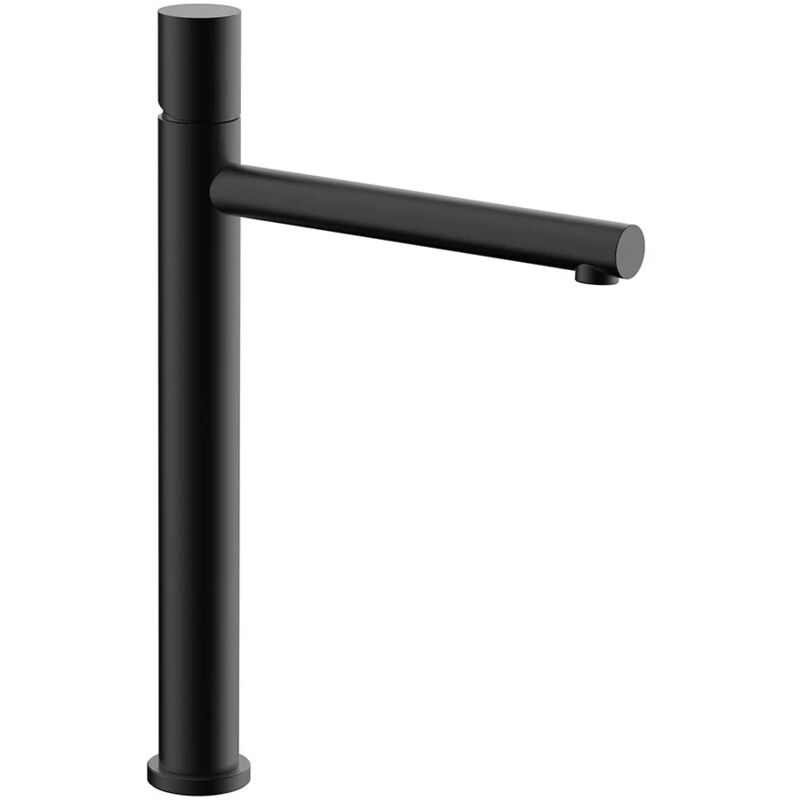 foto del prodotto inbagno miscelatore lavabo alto nero opaco senza leva in acciaio inox gemini