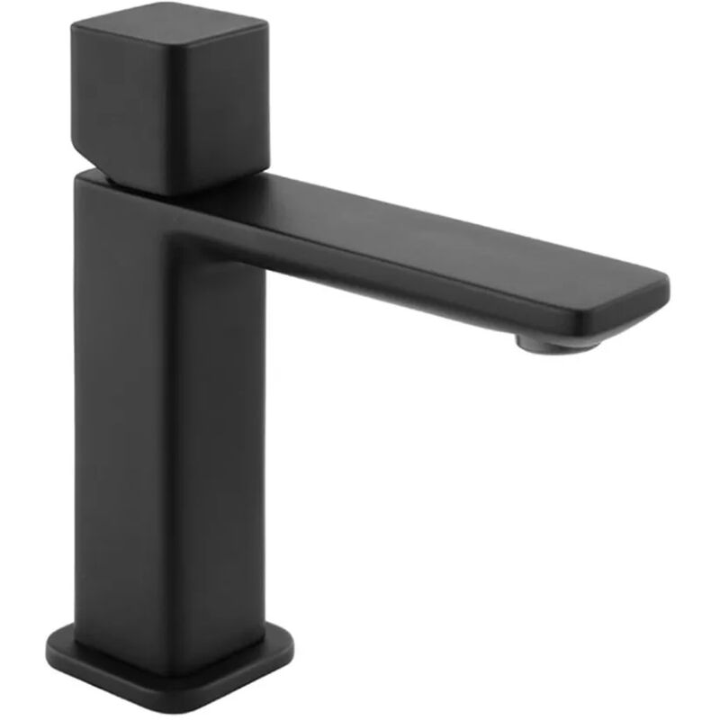 foto del prodotto inbagno miscelatore lavabo in ottone nero opaco con piletta click clack lotus