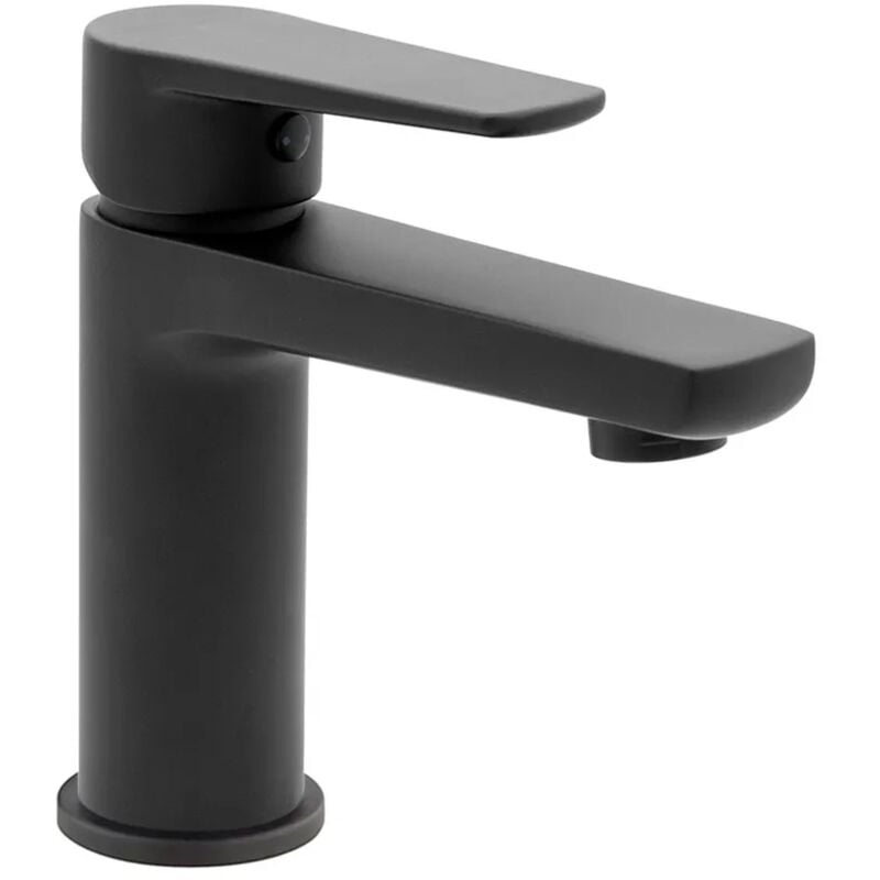 foto del prodotto inbagno miscelatore lavabo nero opaco in ottone con piletta inclusa erika