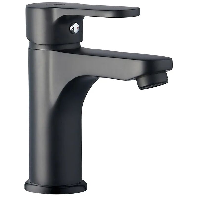 foto del prodotto inbagno miscelatore lavabo nero opaco in ottone serie paco