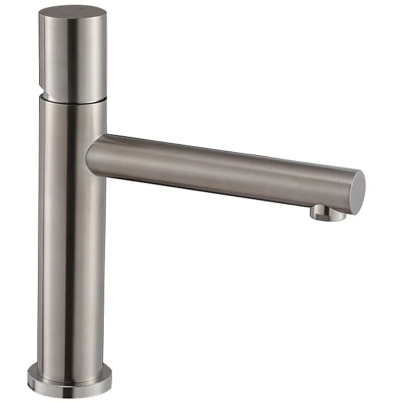 foto del prodotto inbagno miscelatore lavabo satinato senza leva in acciaio inox gemini