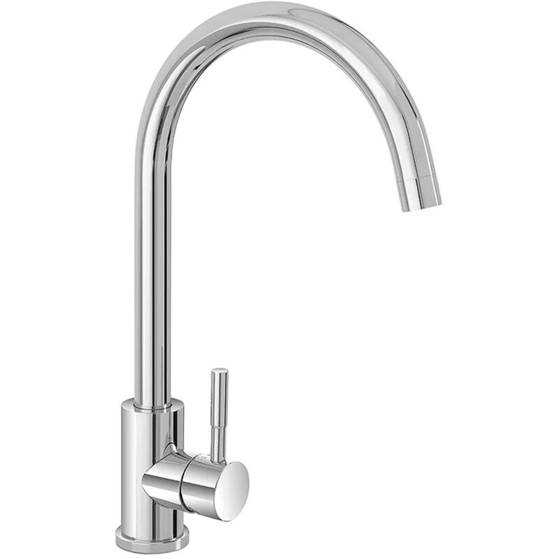 foto del prodotto inbagno miscelatore lavello con canna alta girevole in acciaio inox cromato
