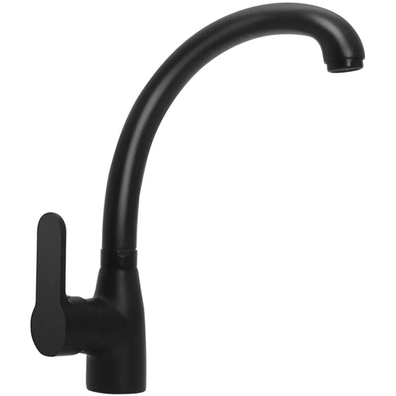 foto del prodotto inbagno miscelatore lavello nero opaco canna alta girevole serie paco