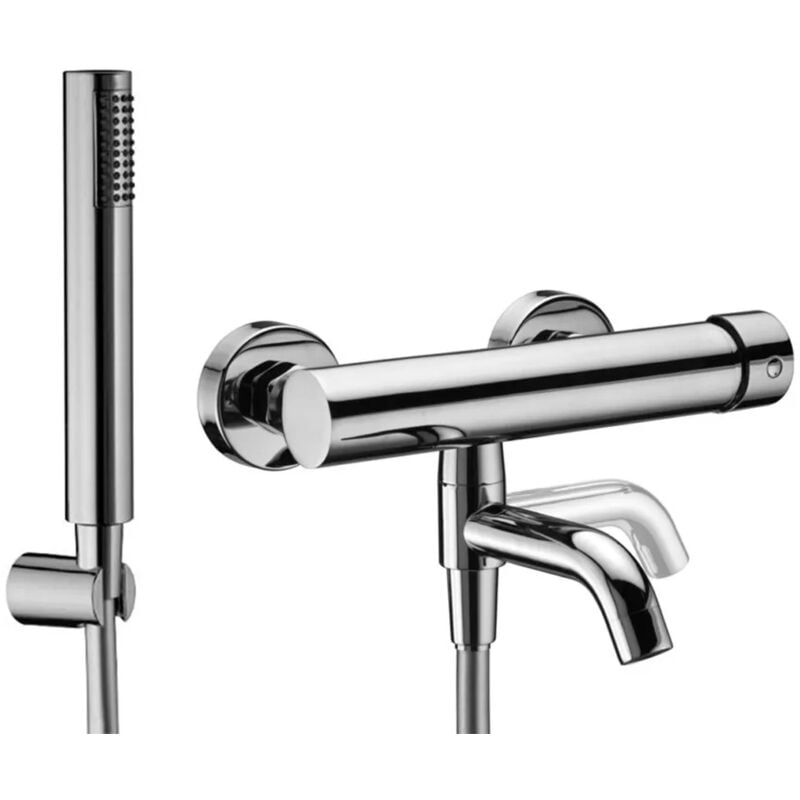 foto del prodotto inbagno - miscelatore vasca esterno cromato con duplex e kit doccino gemma