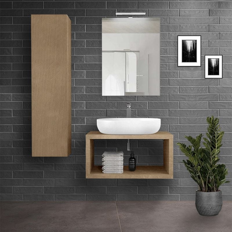 foto del prodotto inbagno mobile bagno sospeso aperto 80 cm master rovere miele