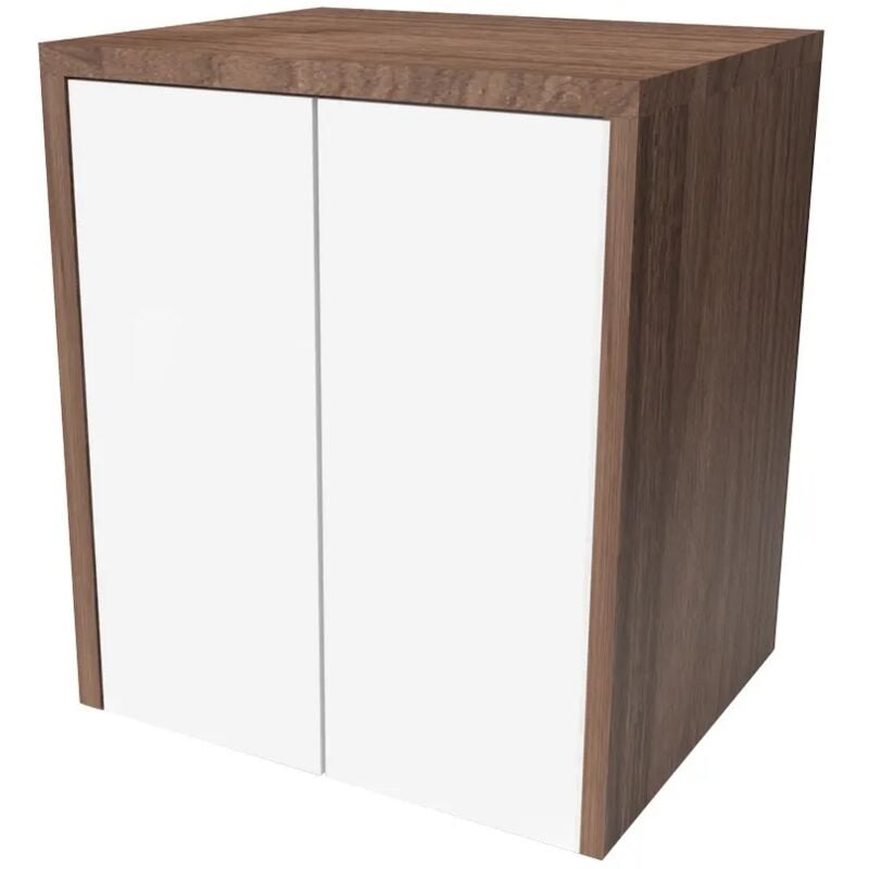 foto del prodotto inbagno mobile coprilavatrice con ante 79x91 cm effetto legno e bianco wanda
