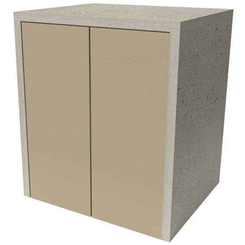 foto del prodotto inbagno mobile coprilavatrice con ante 79x91 cm tortora e pietra wanda