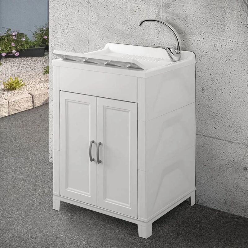 immagine 0 del prodotto inbagno mobile lavatoio 60x50 da esterno con vasca in resina e strofinatoio