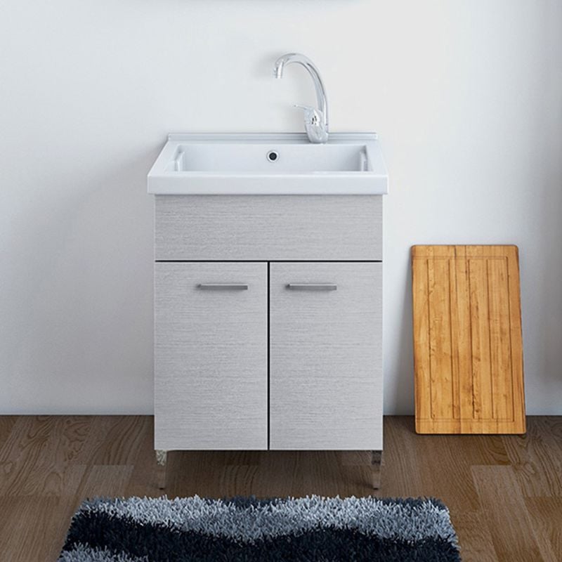 foto del prodotto inbagno mobile lavatoio in ceramica grigio 60x50 cm ideale per interni