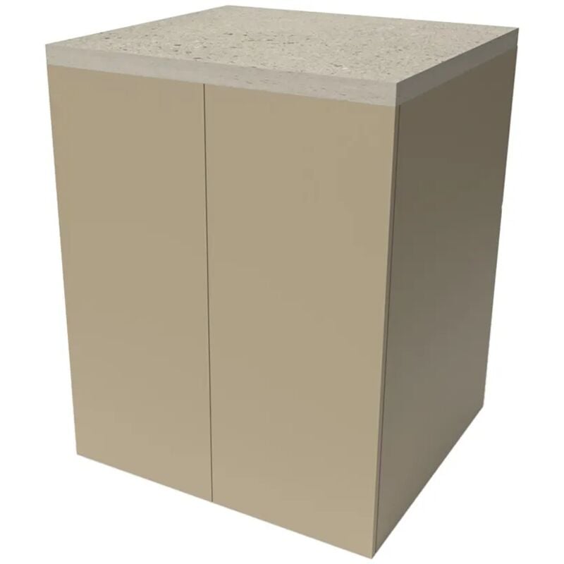 foto del prodotto inbagno mobile multiuso con due ante 79x65x91 cm pietra e tortora wanda