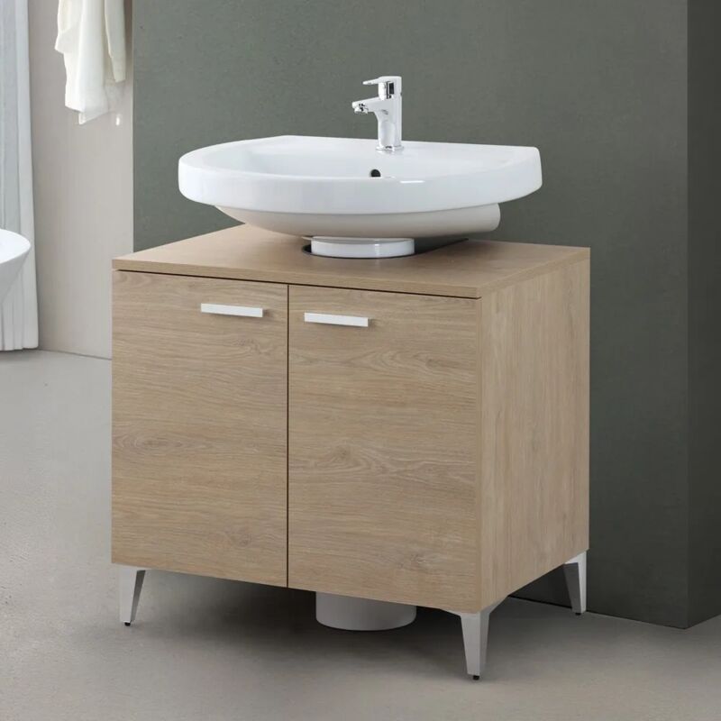 foto del prodotto inbagno mobile sotto lavabo universale 70 cm rovere dolomite con 2 ante desya