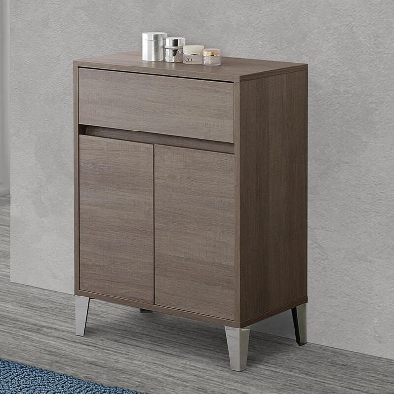 foto del prodotto inbagno mobiletto multiuso da 60 cm way 2 ante e un cassetto in rovere scuro
