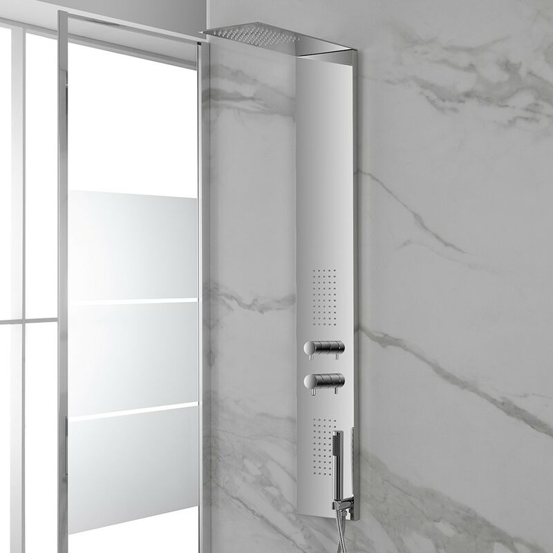 foto del prodotto inbagno pannello doccia in acciaio inox ultraslim con finitura a specchio
