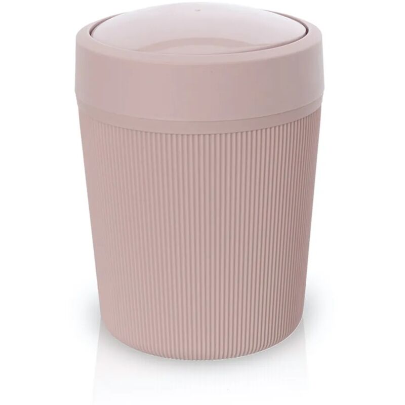 foto del prodotto inbagno pattumiera bagno rosa in plastica 4,2 lt con coperchio basculante ring