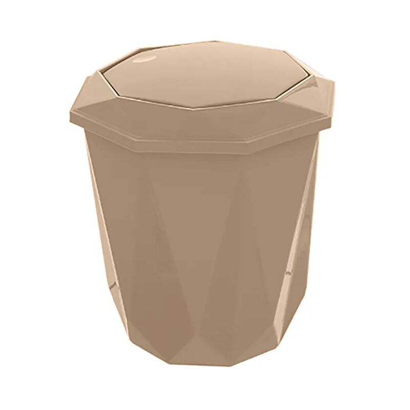 foto del prodotto inbagno pattumiera bagno tortora con coperchio basculante e capacit 5,5 lt