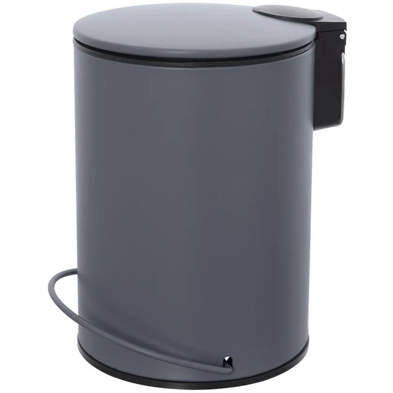 foto del prodotto inbagno pattumiera in acciaio 3 litri grigio soft close con secchio estraibile spring
