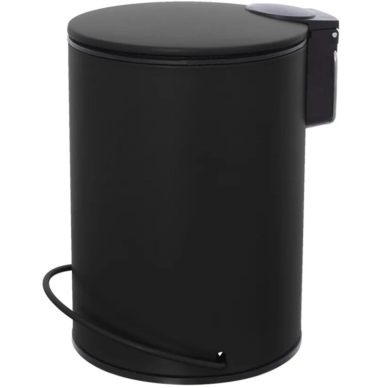 foto del prodotto inbagno pattumiera in acciaio 3 litri nero soft close con secchio estraibile spring
