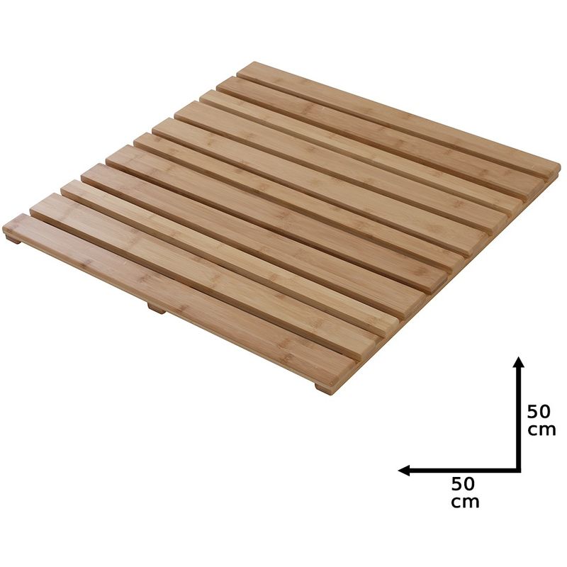 foto del prodotto inbagno pedana doccia quadrata in legno di bamb 50x50 cm