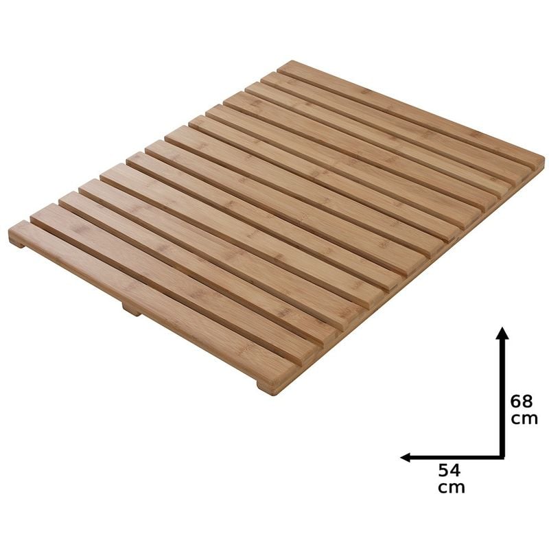 foto del prodotto inbagno pedana doccia rettangolare in legno di bamb 54x68 cm