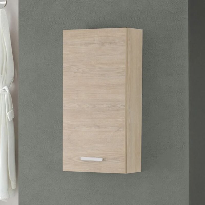 foto del prodotto inbagno pensile bagno sospeso 35 cm rovere dolomite con ripiano regolabile desya
