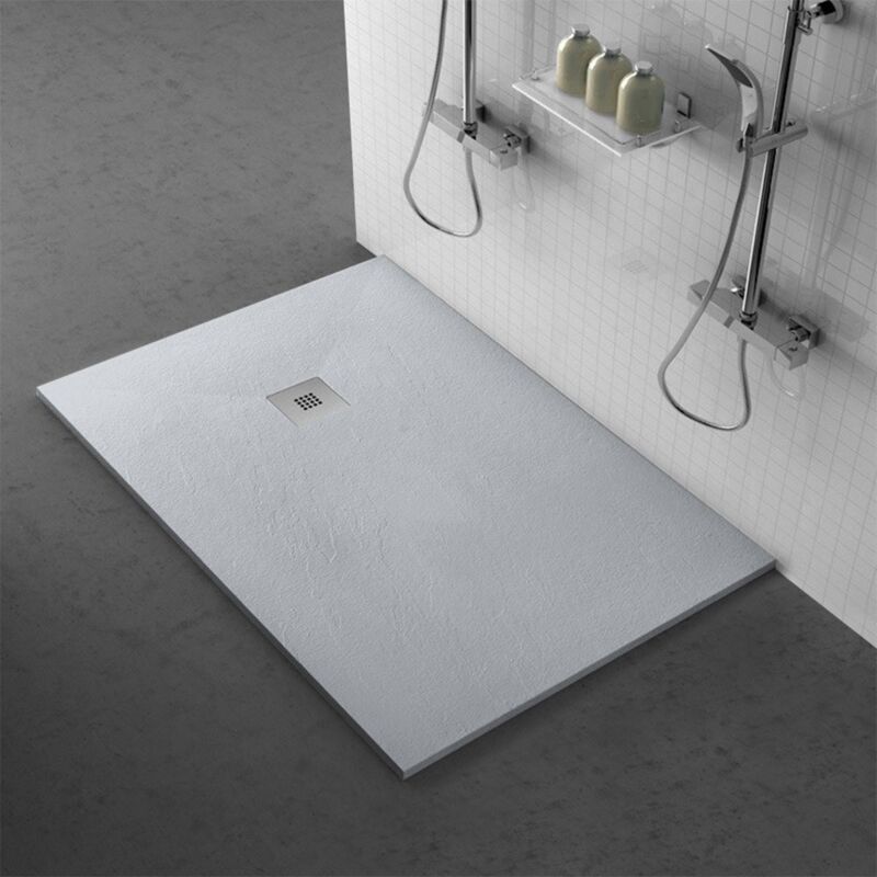 foto del prodotto inbagno piatto doccia 70x120 cm grigio effetto pietra in resina riducibile karen