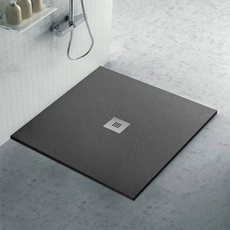 foto del prodotto inbagno piatto doccia filo pavimento 100x100 in resina karen pietra ardesia