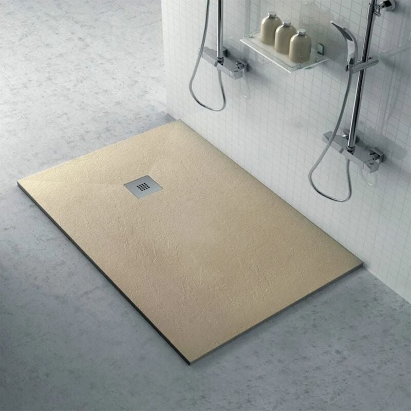 foto del prodotto inbagno piatto doccia in resina 80x120 rettangolare karen pietra tortora
