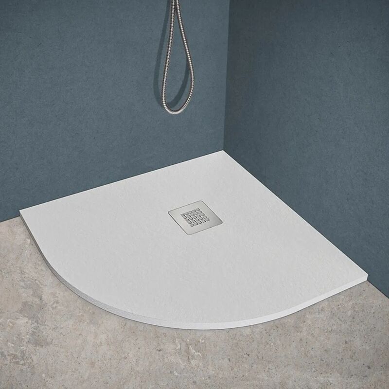 foto del prodotto inbagno piatto doccia semicircolare 100x100 bianco riducibile su misura ten