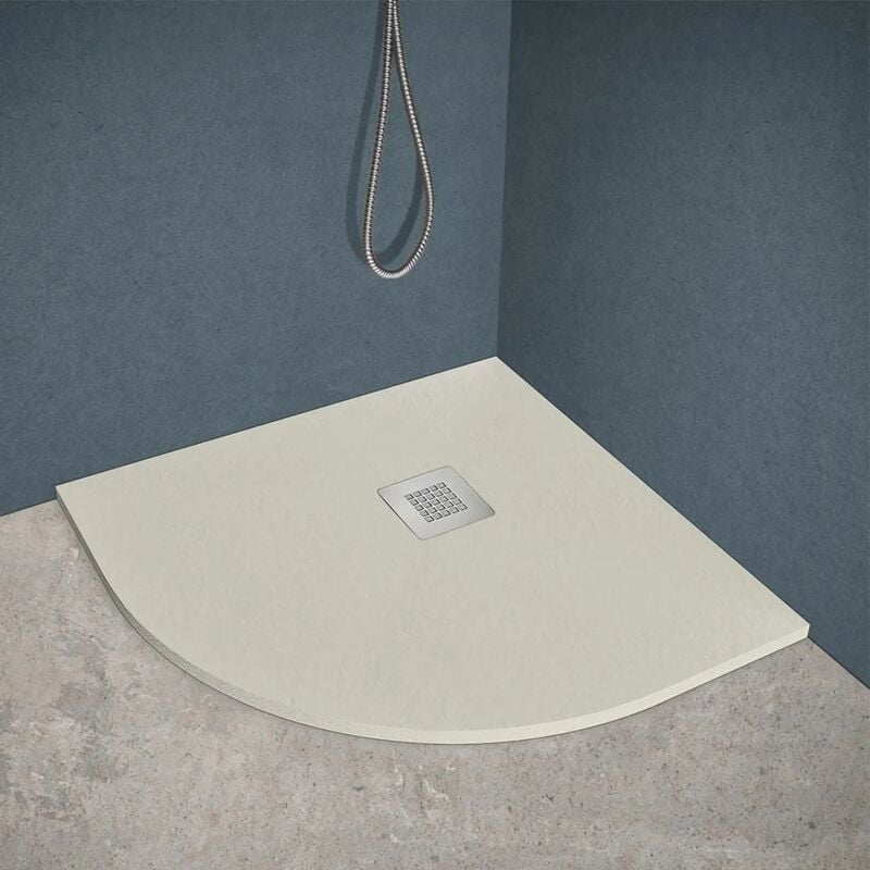 foto del prodotto inbagno piatto doccia semicircolare 90x90 beige riducibile su misura ten