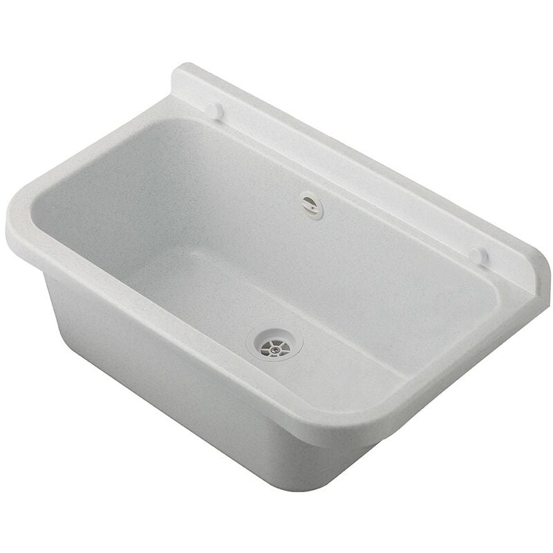 foto del prodotto inbagno pilozzo a muro 55x34 cm per esterno in resina bianca marmorizzata