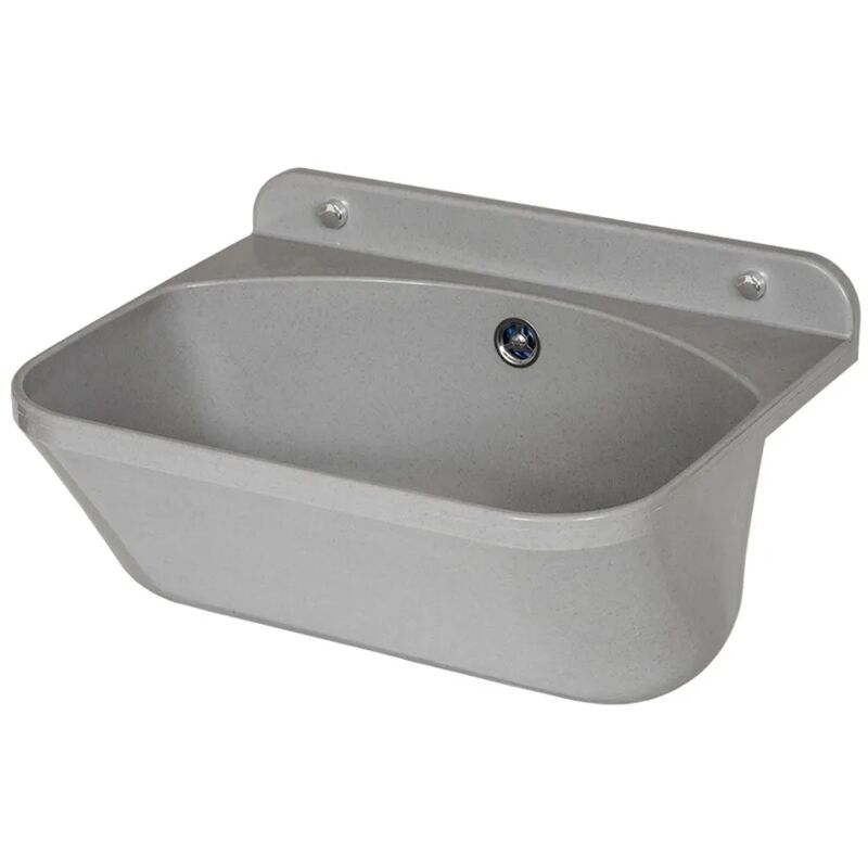 foto del prodotto inbagno pilozzo sospeso 46x36 in resina grigio pietra con fissaggi e scarico