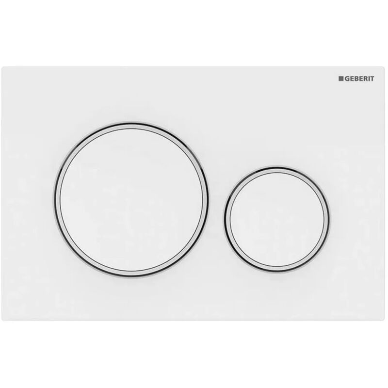 foto del prodotto inbagno placca di comando geberit sigma20 bianco lucido e inserti opachi