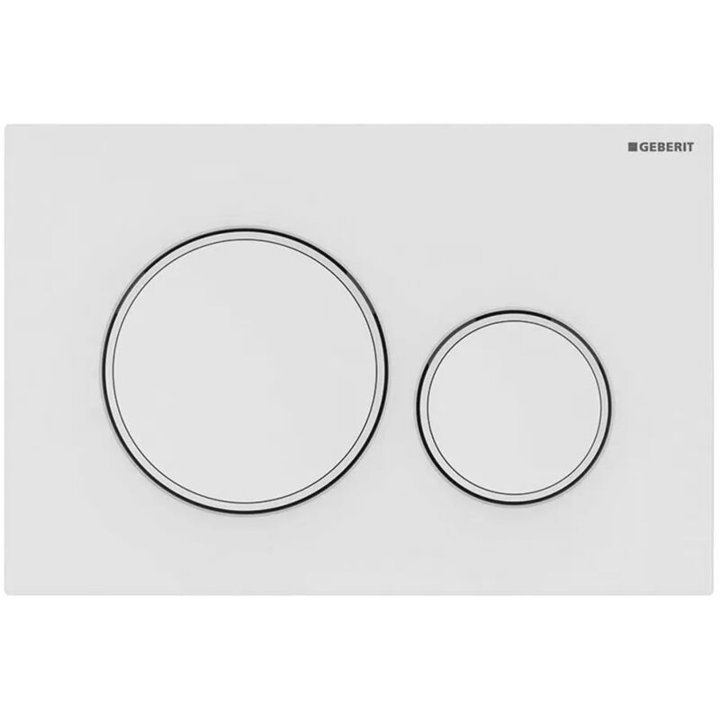foto del prodotto inbagno placca di comando geberit sigma20 bianco opaco e inserti bianco lucidi