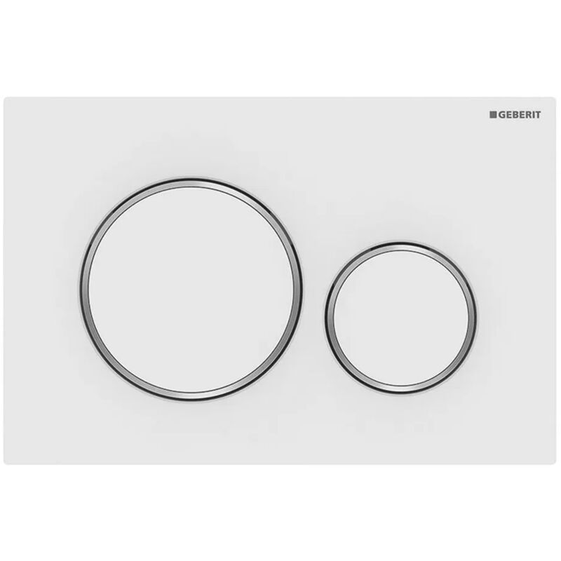 foto del prodotto inbagno placca di comando geberit sigma20 bianco opaco e inserti lucidi