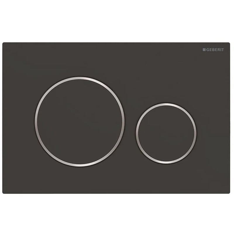 foto del prodotto inbagno placca di comando geberit sigma20 nero opaco e inserti lucidi