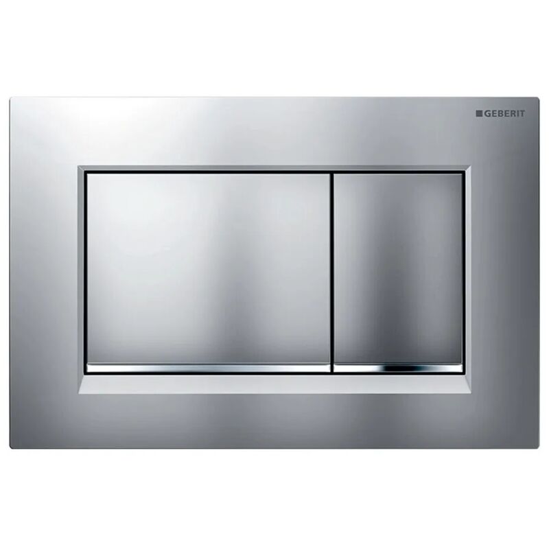 foto del prodotto inbagno placca di comando geberit sigma30 doppio tasto e inserto cromo lucido