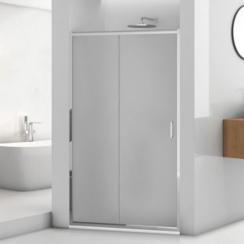 foto del prodotto inbagno porta doccia nicchia 100 cm cromato scorrevole con vetro stampato tay