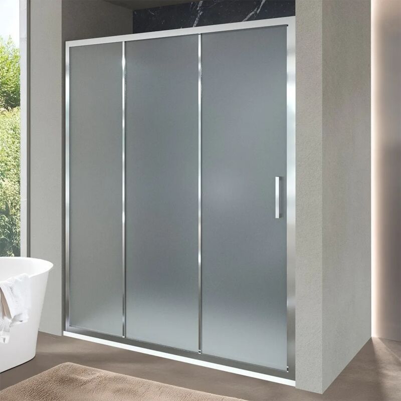 foto del prodotto inbagno porta doccia nicchia 170 cm scorrevole 3 ante opache h 200 cm ted