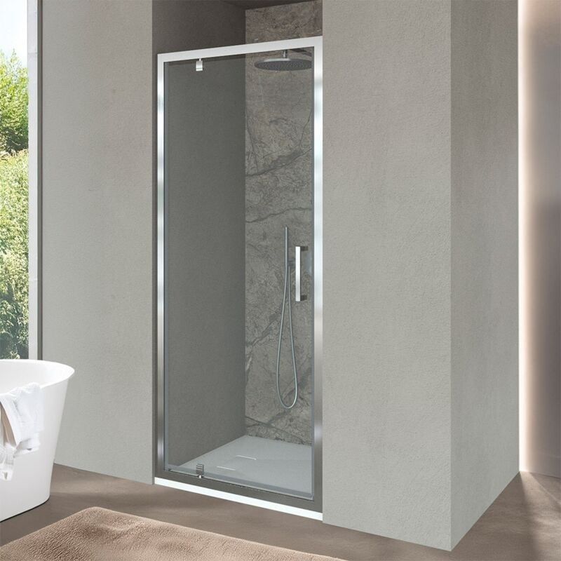 foto del prodotto inbagno porta doccia nicchia 70 cm a battente con vetro in cristallo trasparente ted