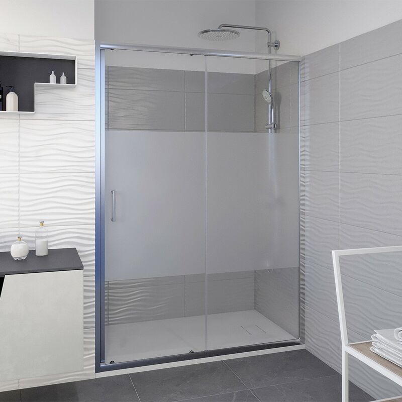 foto del prodotto inbagno porta doccia nicchia scorrevole 120 cm icon con vetro serigrafato