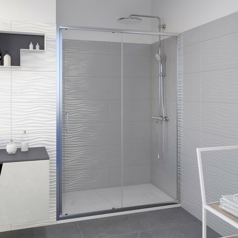foto del prodotto inbagno porta doccia nicchia scorrevole 120 cm icon con vetro trasparente