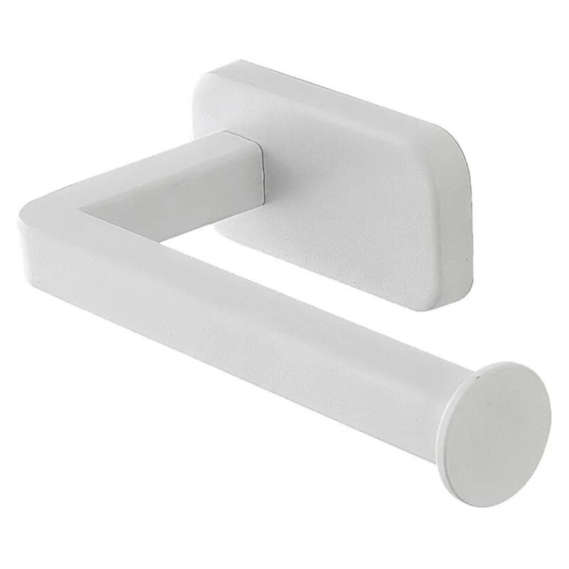 foto del prodotto inbagno porta rotolo wc a muro in acciaio inox bianco con doppio fissaggio