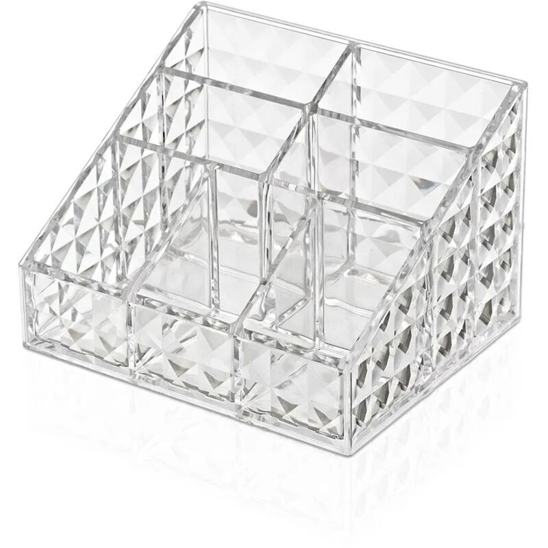 foto del prodotto inbagno porta trucchi organizer in plastica trasparente con 7 scomparti