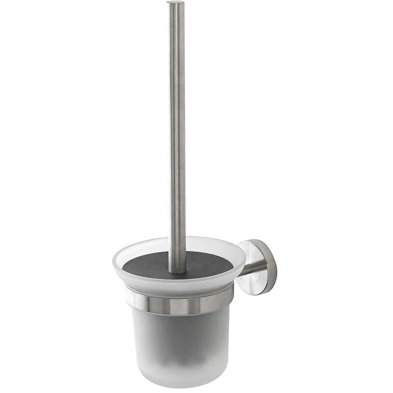 foto del prodotto inbagno portascopino a muro in vetro e acciaio inox satinato galassia