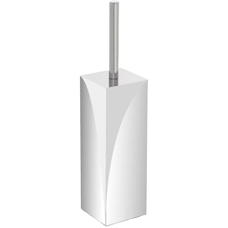 foto del prodotto inbagno portascopino quadrato in acciaio inox 304 con setole nere e secchio estraibile