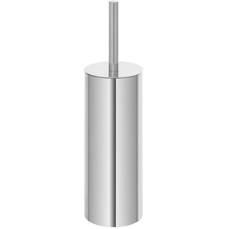 foto del prodotto inbagno portascopino tondo in acciaio inox 304 con setole nere e secchio estraibile